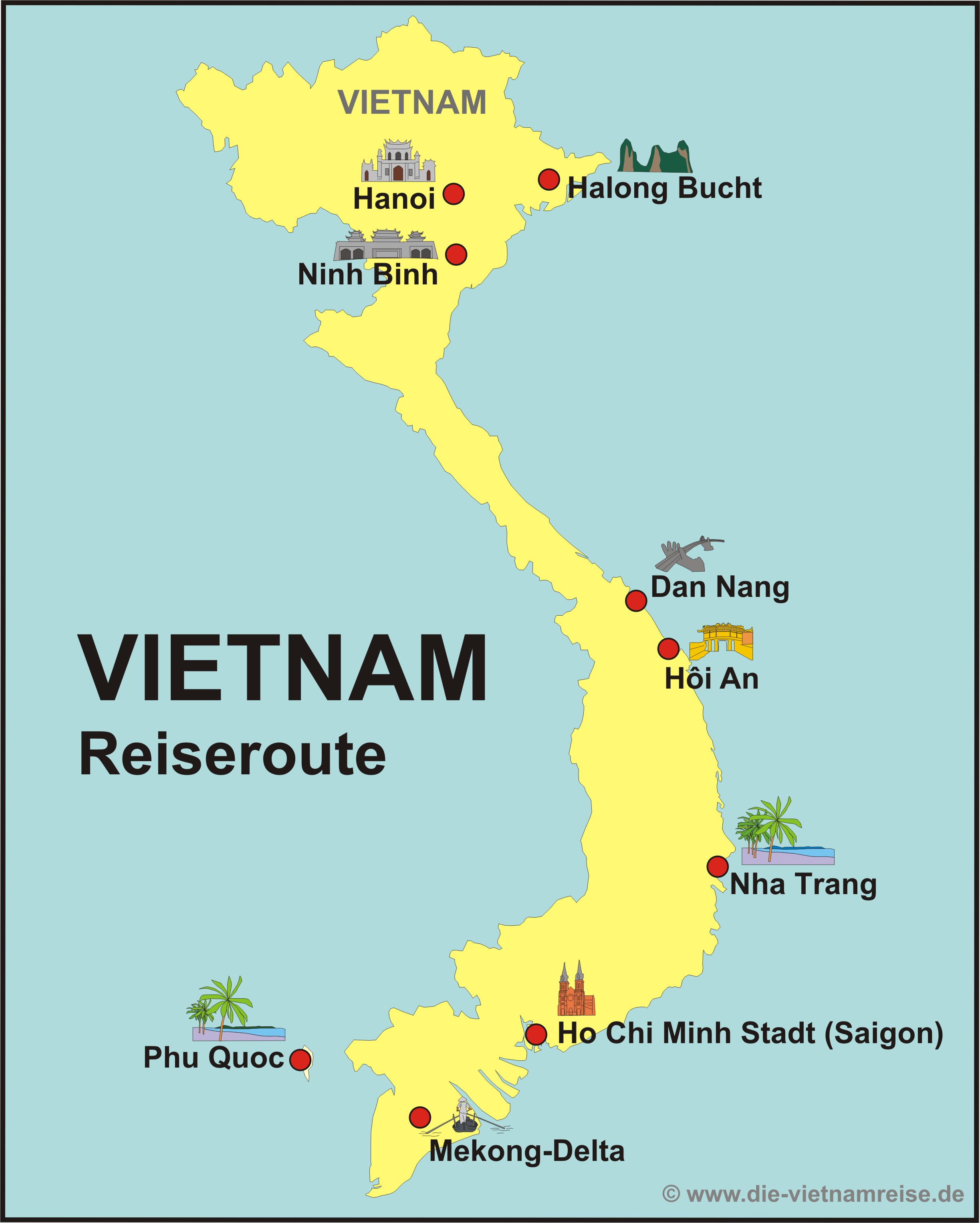 Reiseroute der Intensiv Reisen